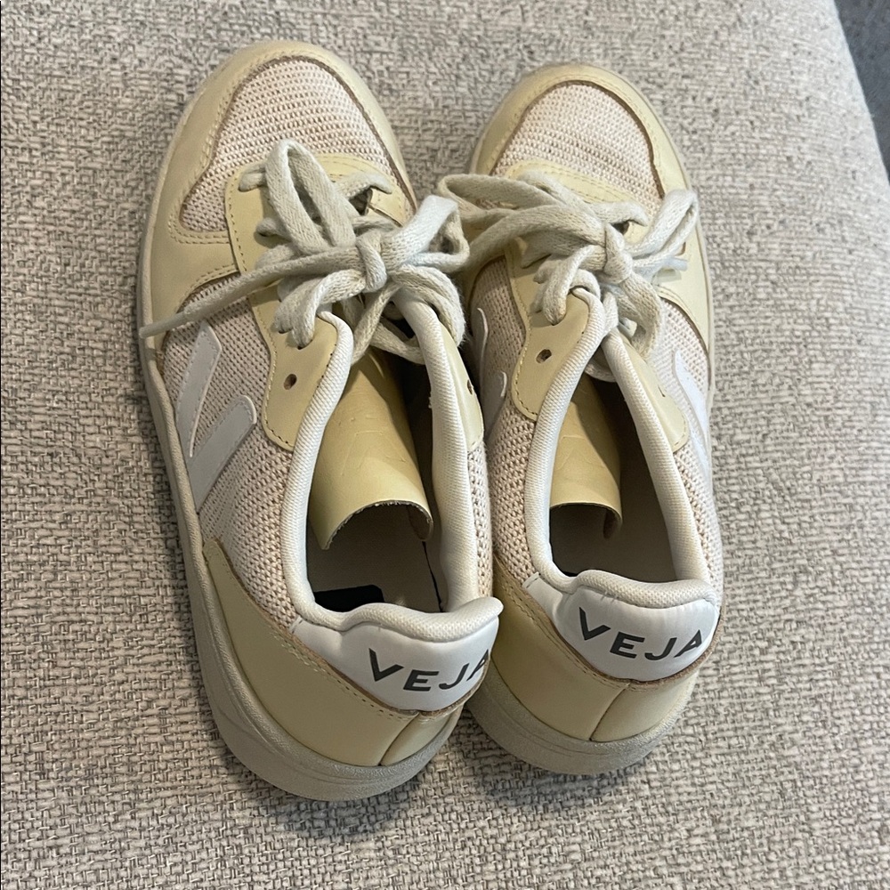 Veja Low-Top Sneakers in Cream and Beige